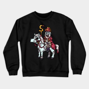 Horror Saint Nicholas On Horse Crewneck Sweatshirt